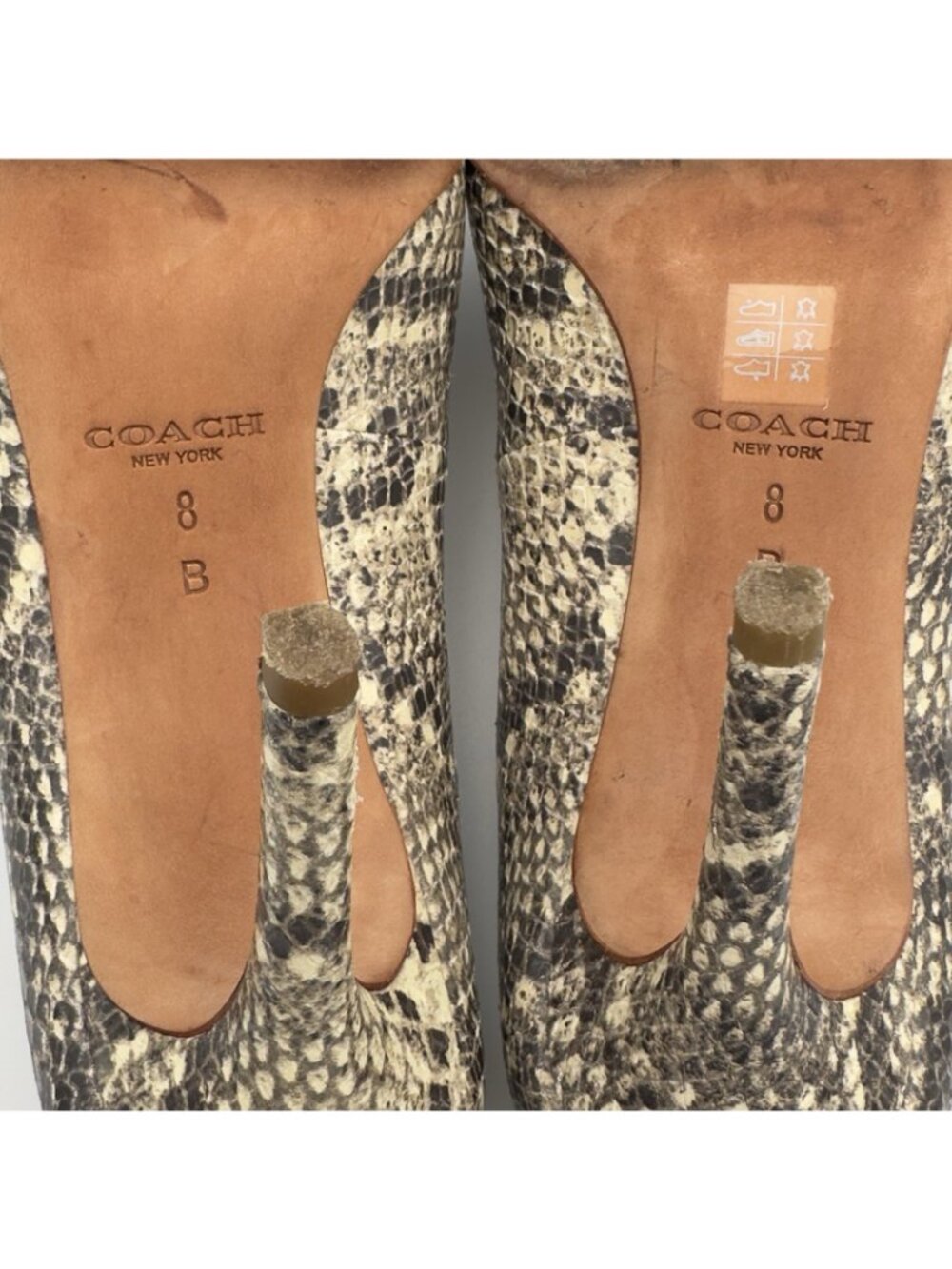 Coach Teddie Pumps Women's 8 US Leather Animal Print Heels Shoes Q4676/A6473 - Picture 11 of 15